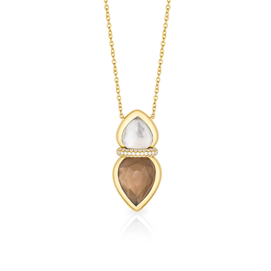 Amrita Lotus Necklace with Duplet Stone