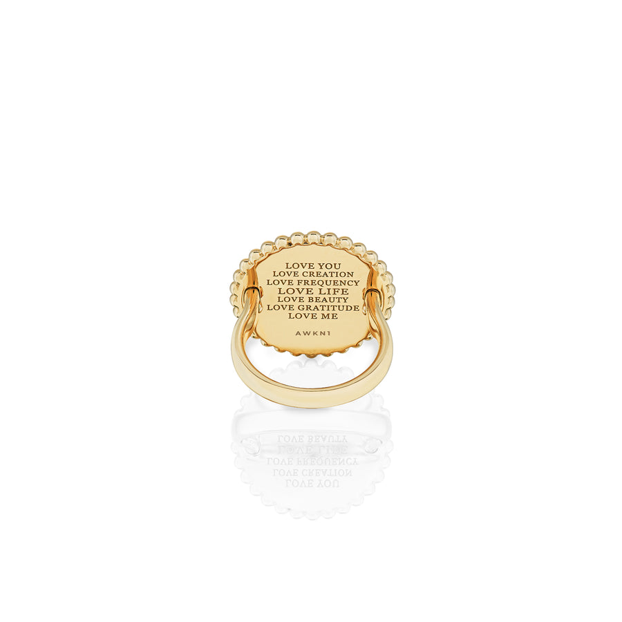 Light Frequency Ring in Yellow Gold